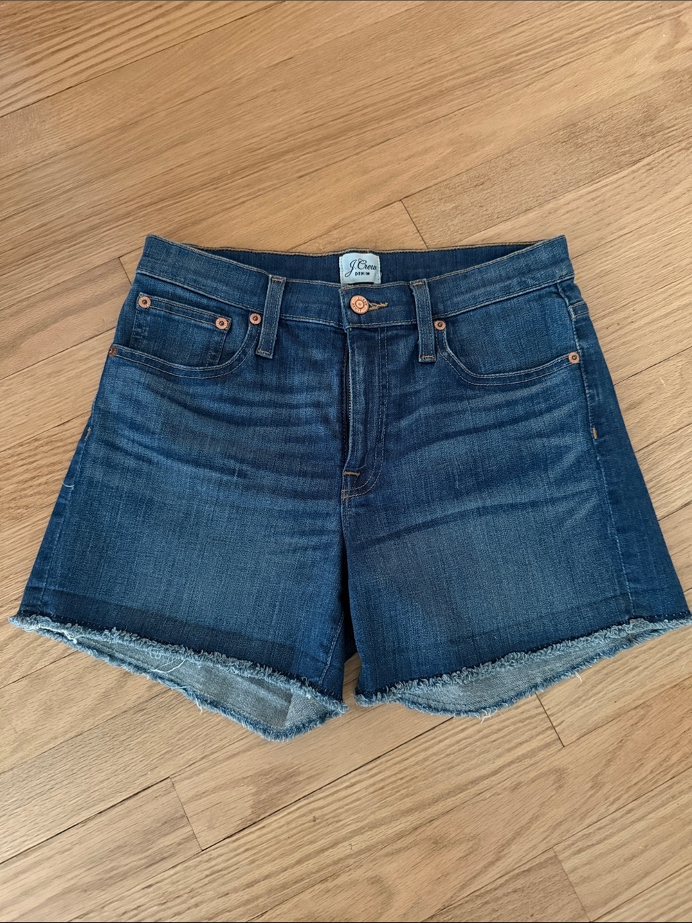 J. Crew Dark Blue Frayed Hem Denim Shorts - size 26